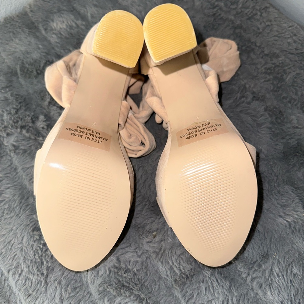 Herstyle Nude Heels with Red Snake Embroidery - Picture 7 of 14